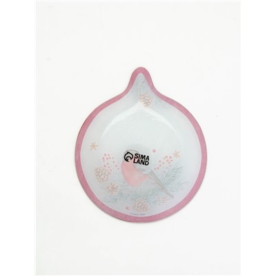 Тарелка новогодняя плоская «Снегирь», 15.4×18 см