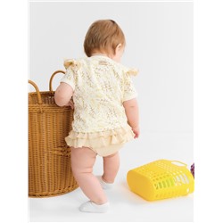 Комплект для девочки (футболка и шорты) детский MINAKU Nature, рост 80-86 см, бежевый