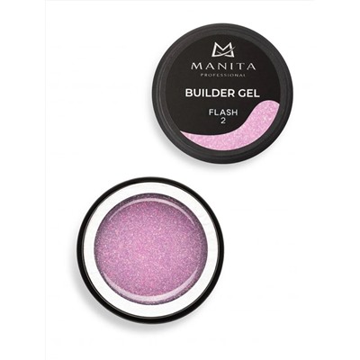 MANITA Гель моделирующий для ногтей с хлопьями юки / Builder Gel Flash №02, 15 мл 28219