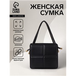 Сумка женская тоут на молнии, 19×6.5×17 см, чёрная