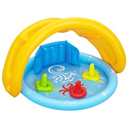 УЦЕНКА Бассейн надувной «Ракушка», 115×89×76 см, с навесом, от 6 месяцев, 52568 Bestway