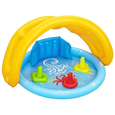 УЦЕНКА Бассейн надувной «Ракушка», 115×89×76 см, с навесом, от 6 месяцев, 52568 Bestway