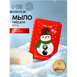 Мыло для рук кусковое URAL LAB Warm winter, 100 г, аромат зимних пряностей, Новый Год
