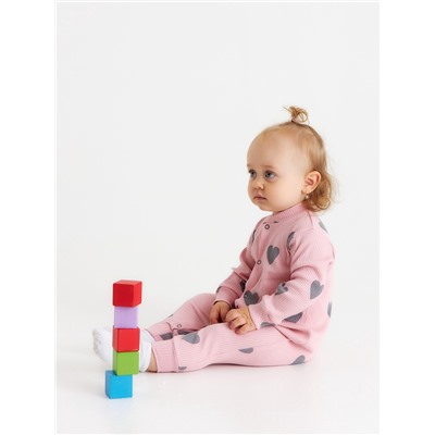 Комбинезон Крошка Я «Сердца», рост 62-68 см, цвет розовый