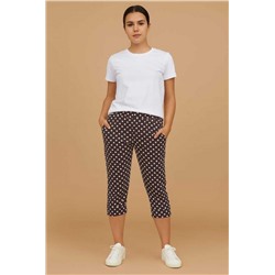 Бриджи женские в горох 4.кор (Коричневый)