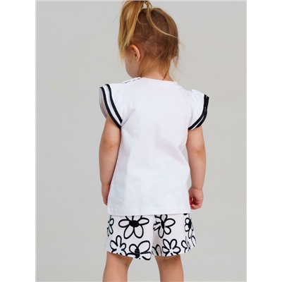 Комплект детский трикотажный для девочек: фуфайка (футболка), шорты