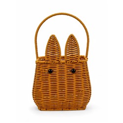 Корзина плетёная для хранения «Заяц», 17×17×17 см, ручка h=16 см, коричневая