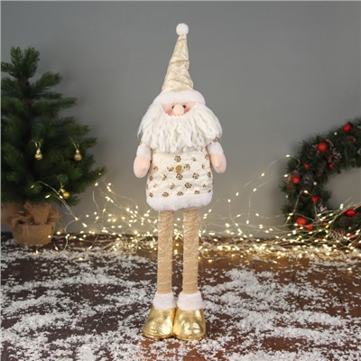 Игрушка мягкая «Дед Мороз цветочек» 59×21 см/40×21 см, золотисто-белый