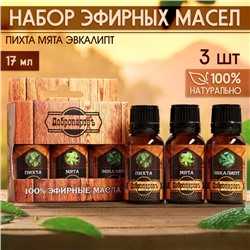 Набор эфирных масел 3 шт "Пихта, Мята, Эвалипт" 17 мл Ex