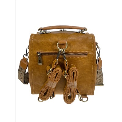 Женская сумка- рюкзак из искусственной кожи, цвет  рыжий