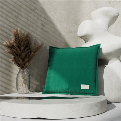 Подушка декоративная «Этель», 45×45±1 см, 100% хлопок, зелёная