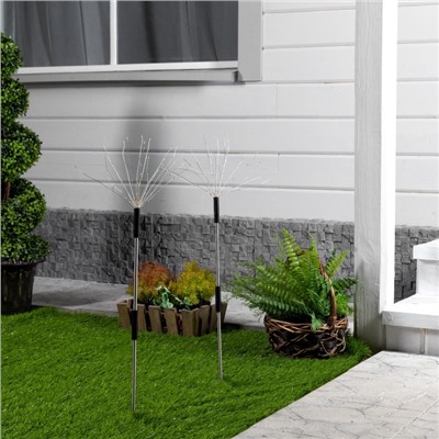 Садовый светильник «Одуванчики», уличный, на солнечной батарее, 2 шт., 78 см, 160 LED, свечение мульти