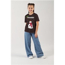 Фуфайка (футболка) для девочки Карнавал-1 (Шоколадный)