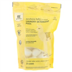 Grab Green, Laundry Detergent Pods, Newborn Baby, Calming Chamomile with Essential Oils, 0-4 Months, 30 Loads, 1.05 lbs (480 g)