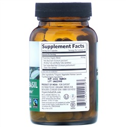 Organic India, тулси и базилик священный, положительная реакция на стресс, 90 вегетарианских капсул