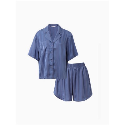 Пижама женская (рубашка, шорты) KAFTAN «Полоса», размер 48-50, синяя