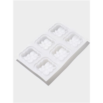 Форма для выпечки и муссовых десертов KONFINETTA «Облако», силикон, 30×18.8×3.5 см, 6 ячеек (7.4×7.4 см), белая