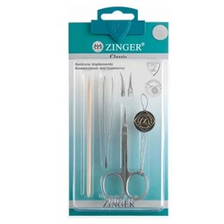 Zinger Набор маникюрных инструментов: ножницы, пинцет, апельсиновая палочка  / Classic SIS 29, 3 предмета 3197