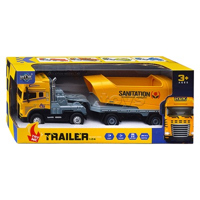 Машина "Трейлер с прицепом" (свет, звук) в коробке