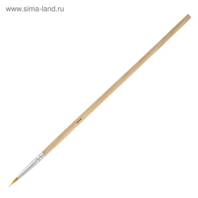 Набор кистей синтетика круглые 10 штук (№1, 2, 3, 4, 5, 6, 7, 8, 9, 10) с деревянными ручками