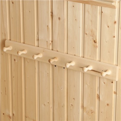 Вешалка для бани и сауны «Классика», 65×6.5×6.5 см, деревянная, настенная, 7 крючков, «Добропаровъ»