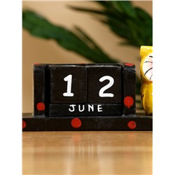 Календарь настольный «Совушки», 19×6×6 см, дерево, чёрно-жёлтый