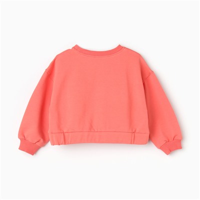 Комплект для девочки (свитшот, брюки), цвет тёмно-персиковый, рост 110 см