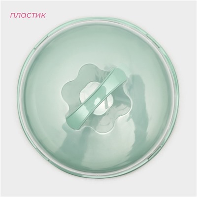 Тортовница с крышкой Доляна, d=26 см, пластик, зелёная
