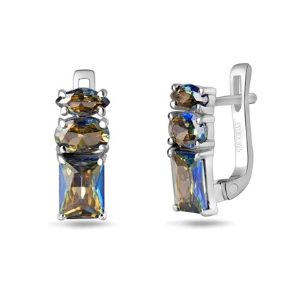 Серьги, мистик кварц синий, Симфония