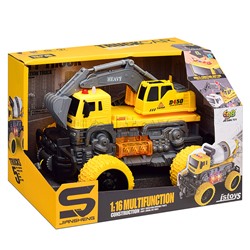 Машина "ТехноЛидер" 1:16 (свет, звук) в коробке (цвет желтый)