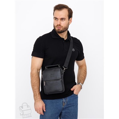 Сумка мужская кожаная 633M black Fuzhiniao