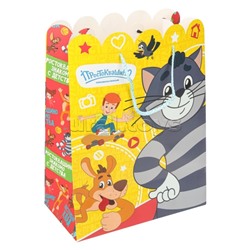 Пакет подарочный креативный "Простоквашино" L, с вырубкой