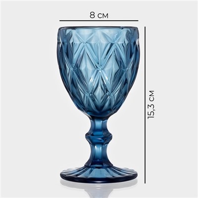 УЦЕНКА Бокалы для вина Magistro «Круиз», 250 мл, 8×15.3 см, набор 5 шт., синие