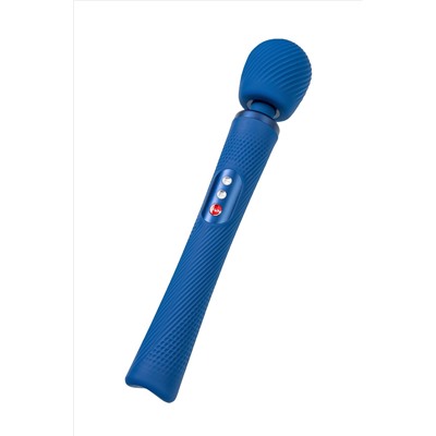 Синий вибромассажер Vim Vibrating Wand - 31,3 см.