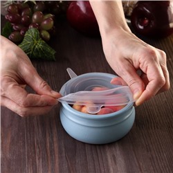 Крышки для тарелок Доляна «Черепашка», набор 6 шт., силикон, прозрачные