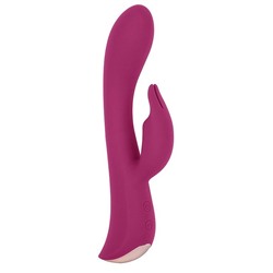 Бордовый вибромассажер-кролик 5  Silicone Bunny Love - 19,1 см.