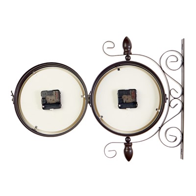 Часы настенные интерьерные «Розы», двусторонние, на подвесе, бесшумные, плавный ход, 30×35 см, циферблат d=19 см