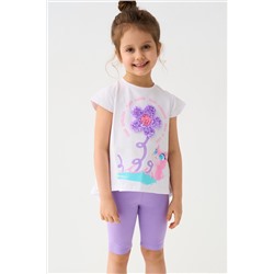 Комплект трикотажный для девочек: джемпер (футболка), брюки (легинсы укороченные) PLAYTODAY, 1240038