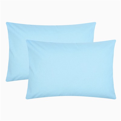 Комплект наволочек «Этель», 50×70 см, 2 шт., голубой, бязь, хлопок 100%
