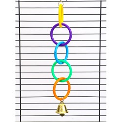 Игрушка для птиц «Разноцветные кольца», пластик, разноцветная