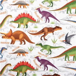 Штора портьерная «Этель. Динозавры», 145×260 см, рогожка