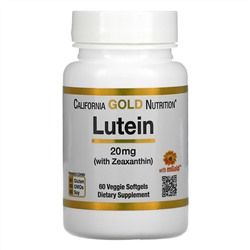 California Gold Nutrition, лютеин с зеаксантином, 20 мг, 60 растительных капсул