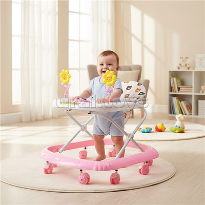 Ходунки "Цветочки" (цвет белый/розовый)