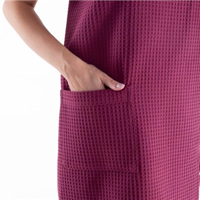 Полотенце банное Этель «Парео» с карманом 80×140 см цв. темная сирень, 100% хл, вафля 240 г/м²