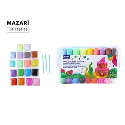 Пластилин супер легкий  18цв. 13 гр. +пластиковые стеки 3 шт M-4194-18 Mazari