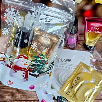 Подарочный набор в zip-пакете "Снеговик" (Спрей для тела + Крем для тела + Маска + Патчи)