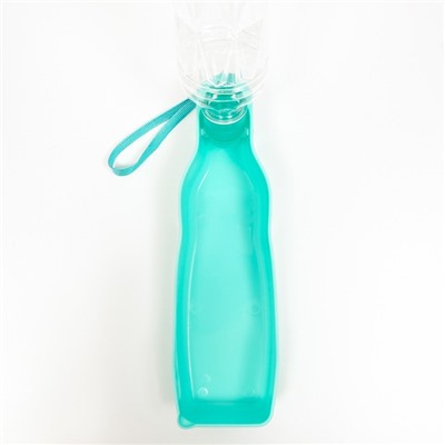 Автопоилка прогулочная с фигурной бутылочкой, 450 мл, пластик, бирюзовая