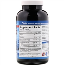 Carlson Labs, EcoSmart Omega-3, натуральный ароматизатор «Лимон», 1000 мг, 180 мягких таблеток