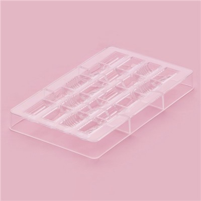 Форма для конфет и шоколада «Фигурный батончик», 20×12×2.5 см, 20 ячеек 3.3×1.6×0.8 см, прозрачная