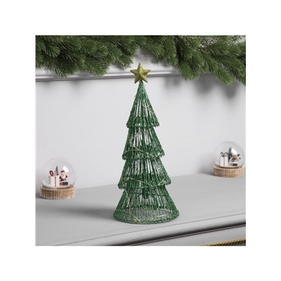 Светодиодная фигура «Ёлочка зелёная» 31×13×13 см, 20 LED, батарейки ААx2 (не в комплекте), свечение теплое белое